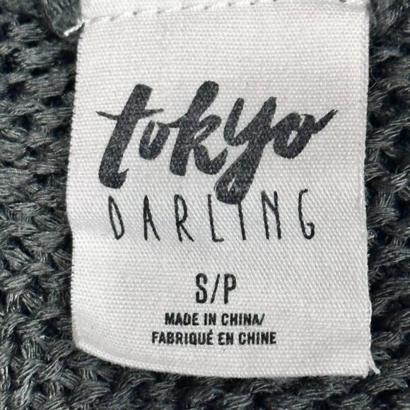 TOKYO DARLING Dark Green V-Neck Sweater With Strappy Back Design Size S NWOT - Picture 3 of 4